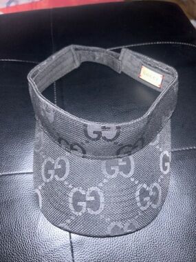 Black GG Monogram Visor with Subtle Logo Plaque